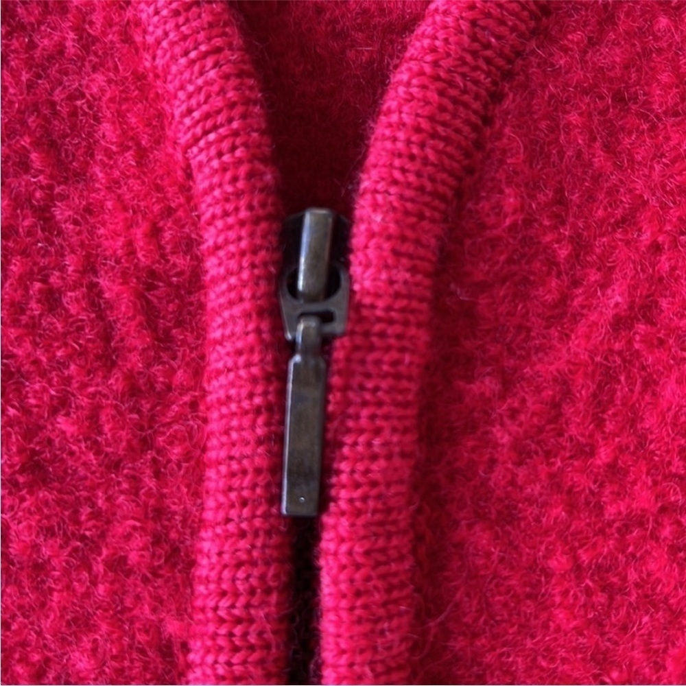 Vintage Geoffrey Beene Sport Red Wool Zip Front Sweater Vest Pockets M - Picture 3 of 9